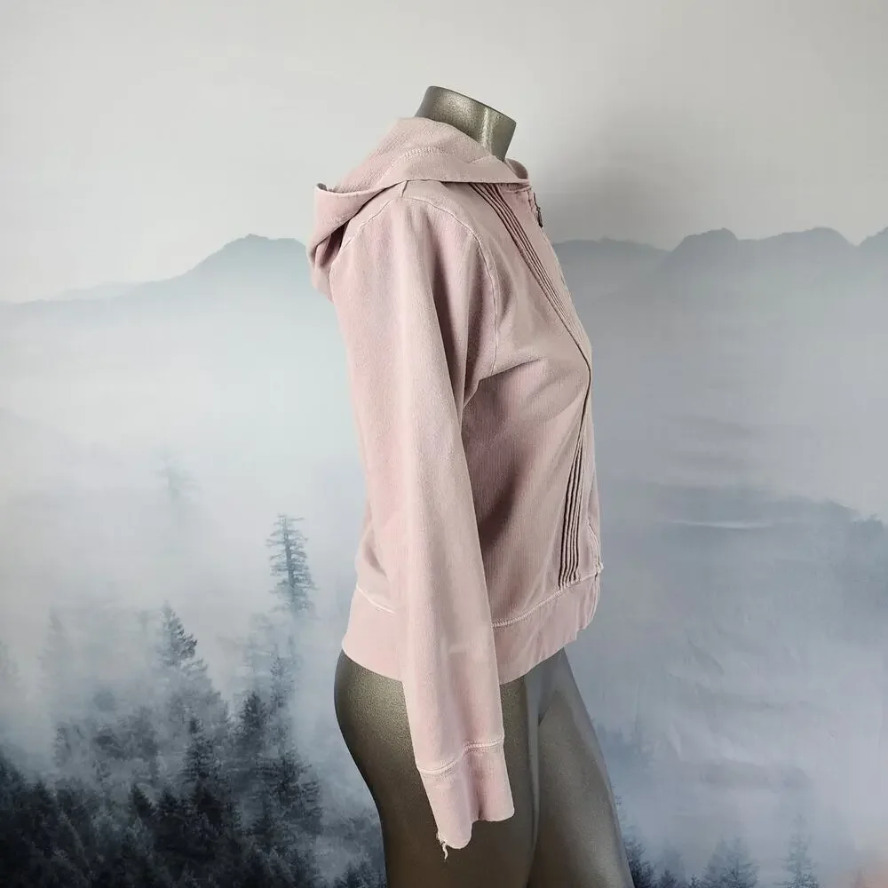 Woolrich Pintucked Hooded Full Zip Blush Jacket | Women's Small